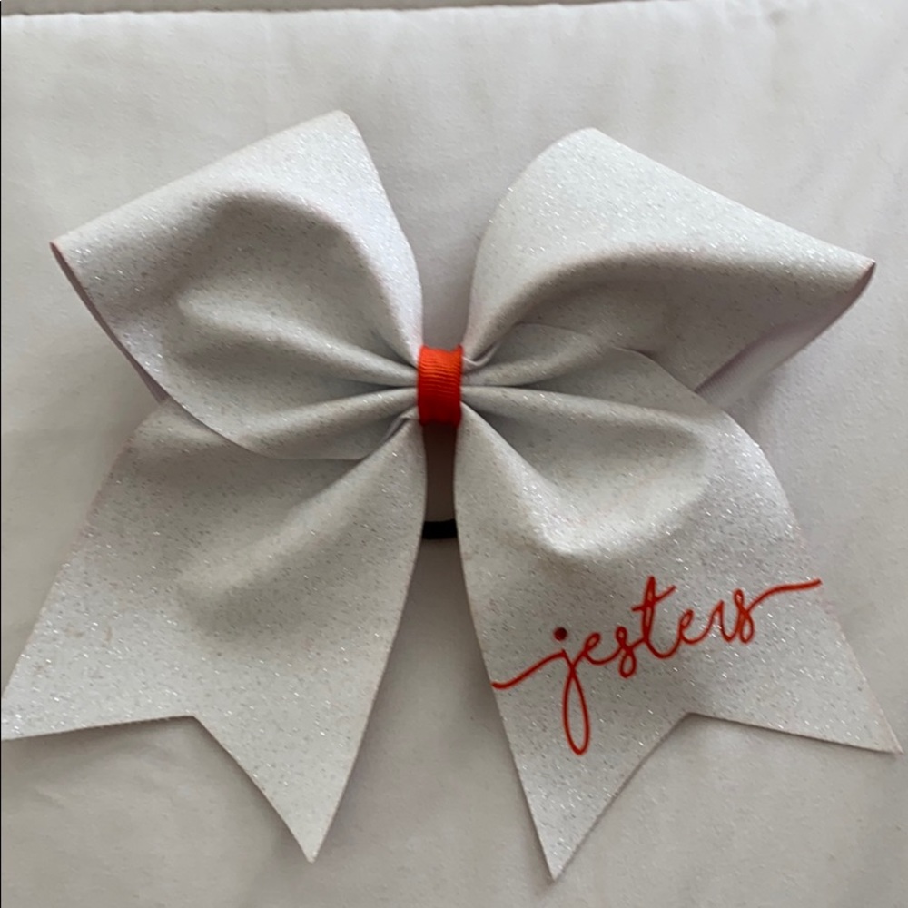 White sparkly Cheer Bow